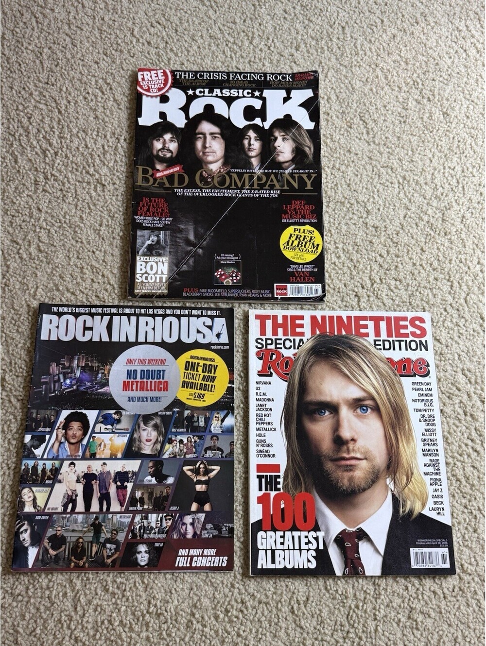 Lot of 17 Rolling Stone Magazines from 2013-15 Cobain Dr Dre Beatles Star Wars +